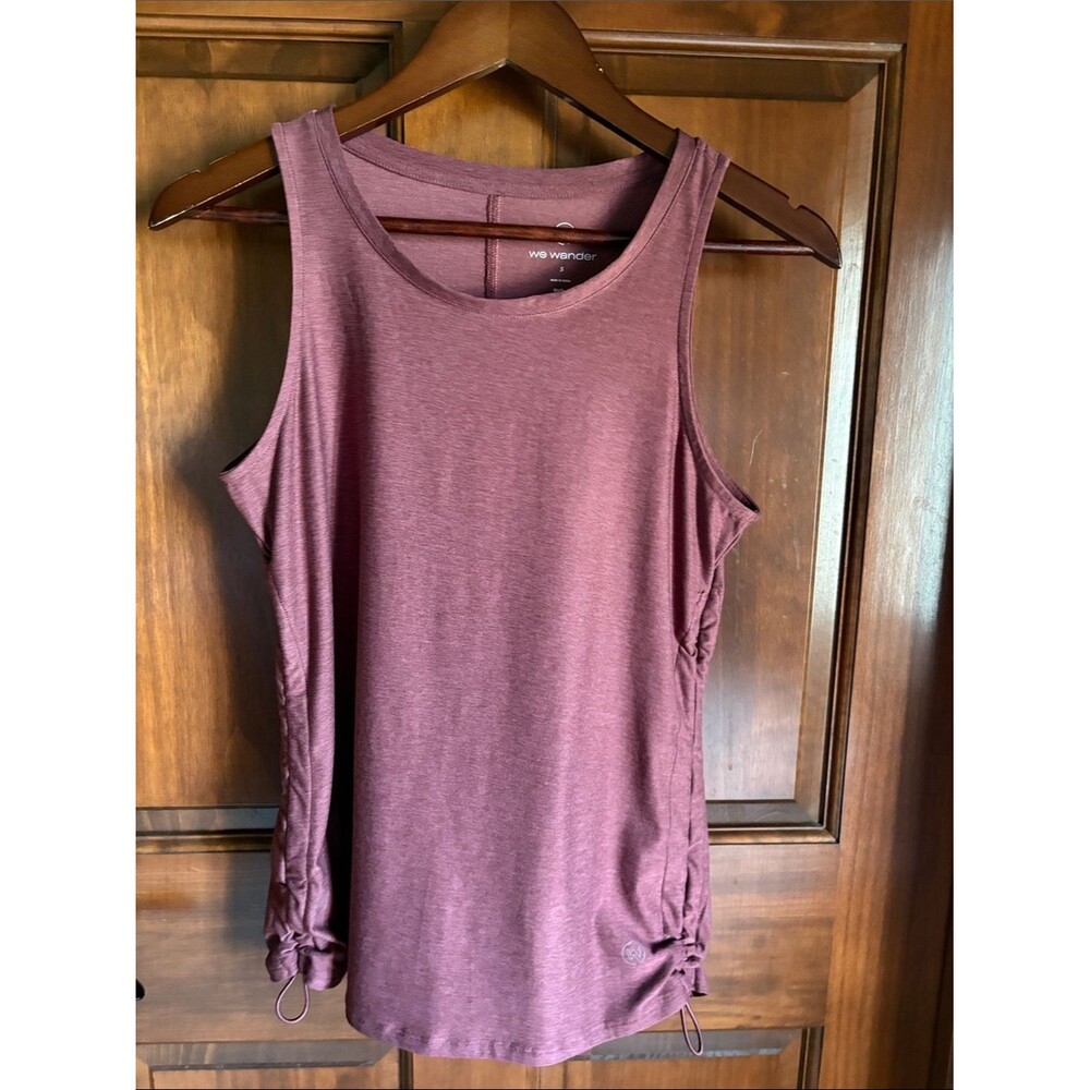 "We Flex Shay" Side Cinched Performance Sleeveless Tank Top in Rose Pink- Small